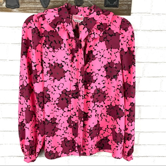 Kate Spade Bubble Dot Pussybow Blouse size XS - Picture 2 of 11